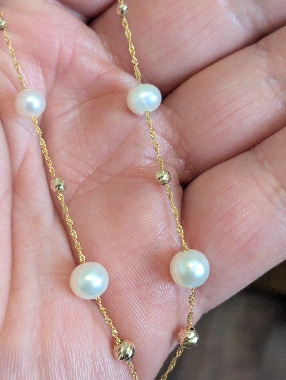 Effy 14k Yellow Gold White Pearl Lariat Drop Necklace R. H Macy&Co Fine Jewelry - Picture 4 of 16